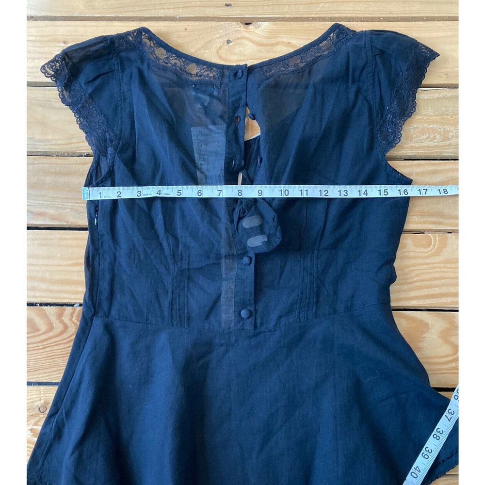 Odille Black Blouse with Cream Ruffle Front - Picture 9 of 9